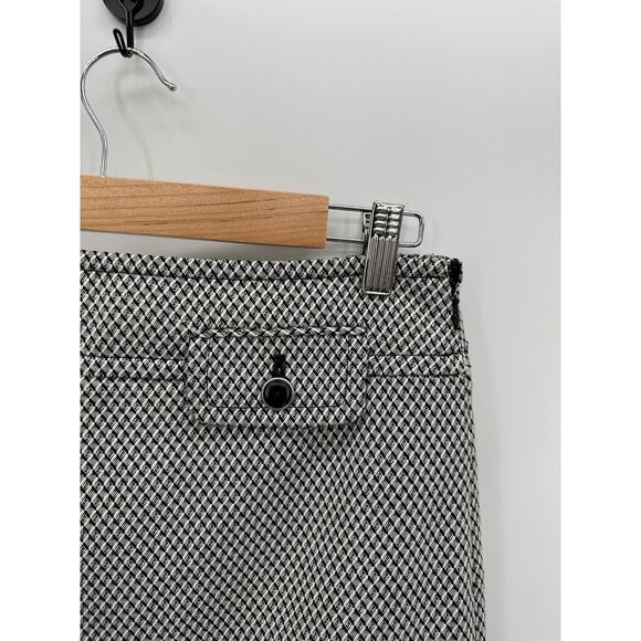 Ann Taylor LOFT Skirt Women 4 Black White Polyester Blend Side Zip Mini - Picture 4 of 8